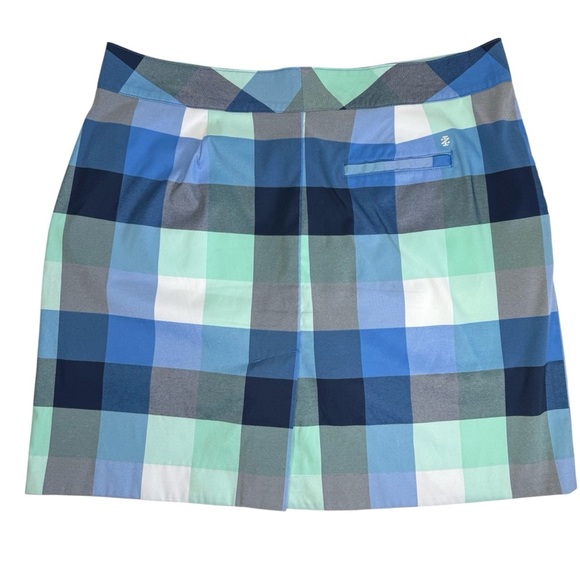 Izod Golf Plaid Mini Skort in Blue and Green. Size 12 - Picture 7 of 14